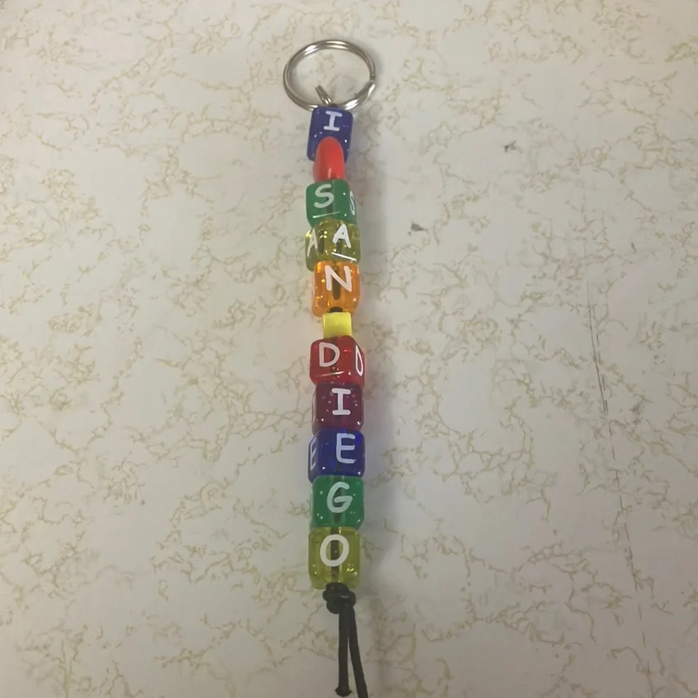 Colorful Beaded San Diego Keychain